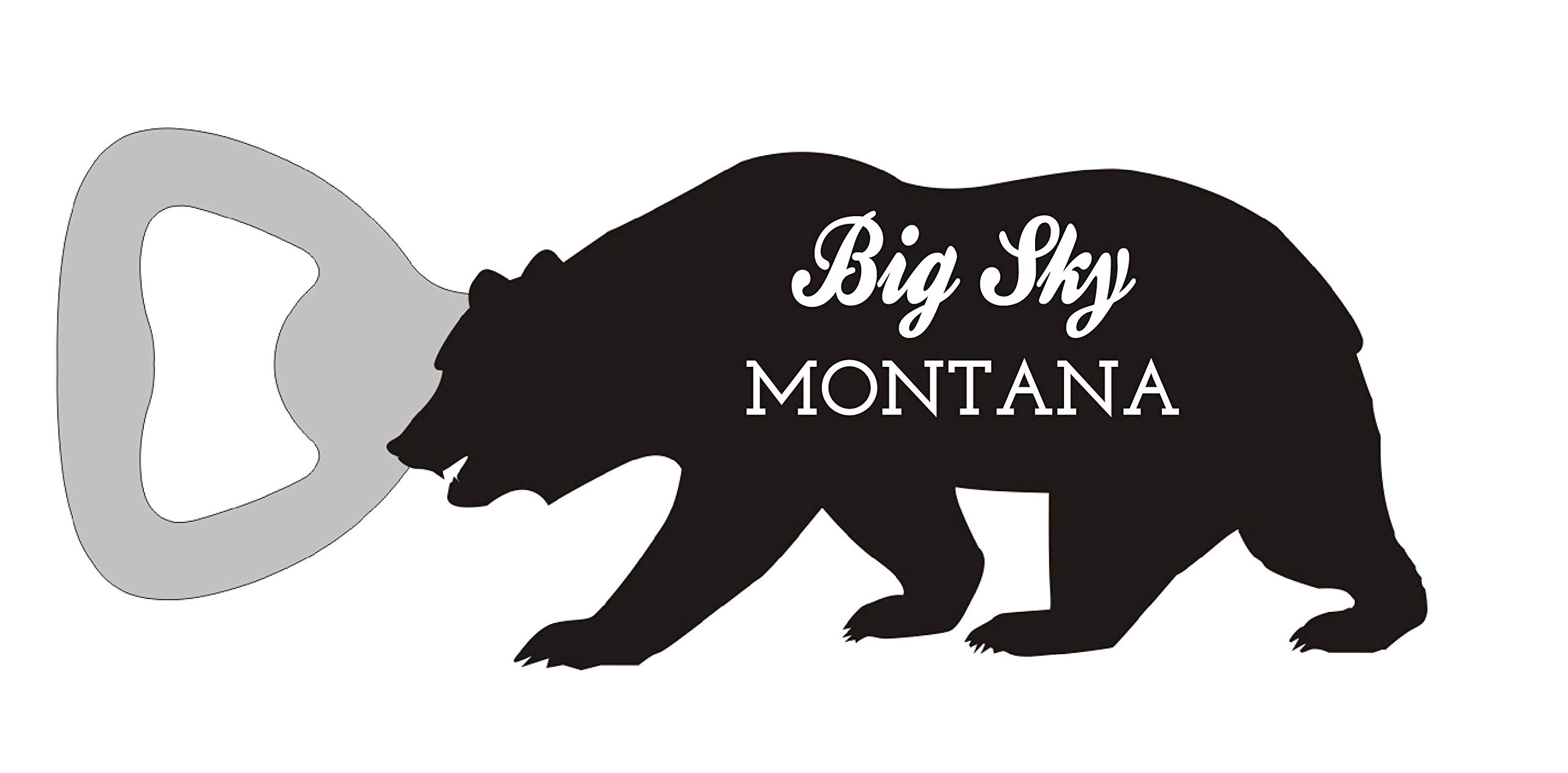 Big Sky Montana Camping Souvenir Bear Bottle Opener - Rustic Metal Bottle Opener for Beer & Soda - Perfect for Camping Trips, BBQ Parties & Outdoor Adventures