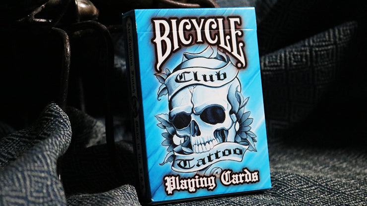 Premium Blue Bicycle Club Tattoo-Themed Playing Cards - 52 Deck for Poker, Magic Tricks & Collectors - Perfect for Game Nights, Parties & Gifts