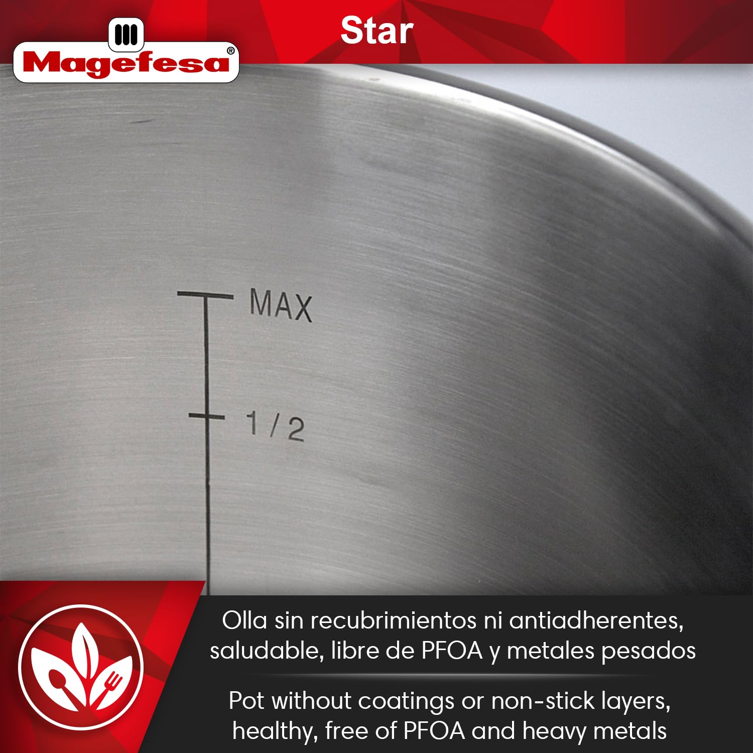 MAGEFESA Star Pressure Cooker 8.4 Quart - 18/10 Stainless Steel Induction Compatible for All Stovetops - Safety Lock & 8 PSI Cooking - Perfect for Fast Meals, Soups, Stews & Family Dinners