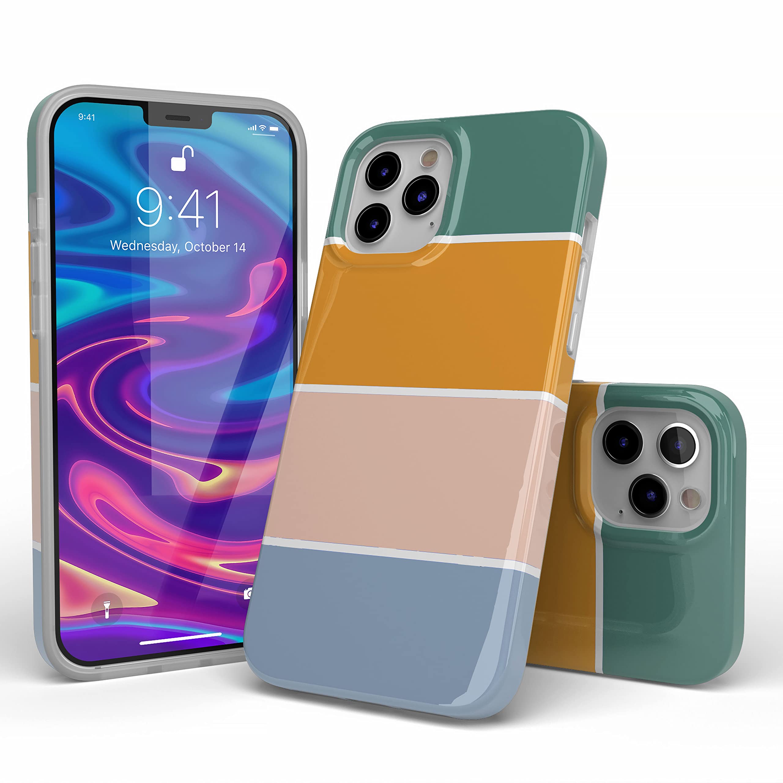 Casely iPhone 11 Pro Max Case - Paint The Town Colorblock Stripes Protective Phone Cover | Slim Fit, Shockproof & Scratch Resistant | Perfect for Daily Use, Travel & Outdoor Activities