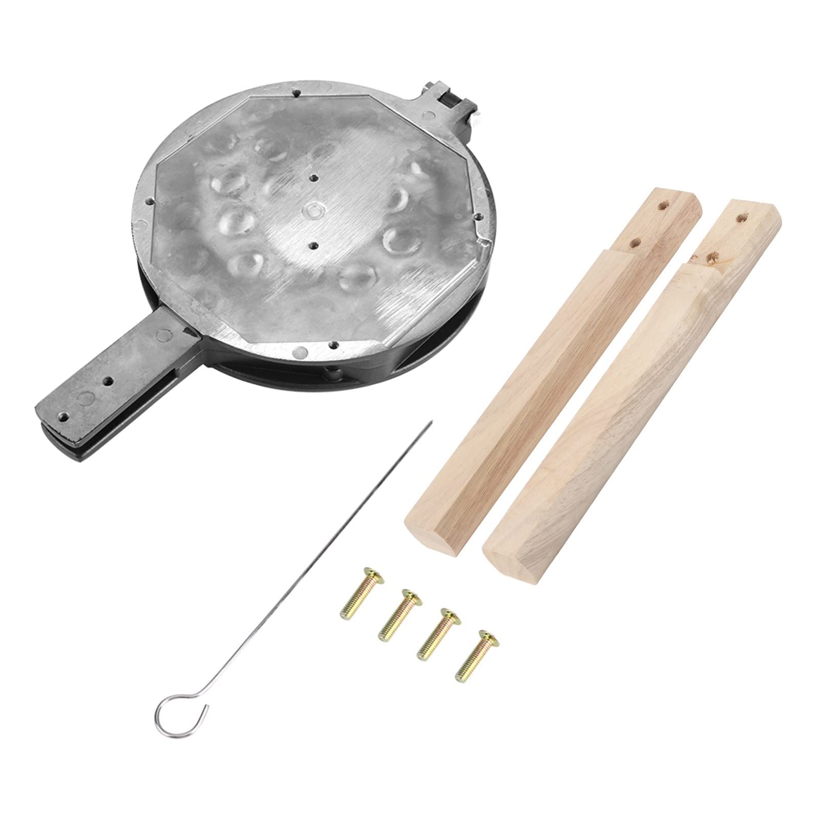 Hztyyier Nonstick Waffle Maker with Egg Bubble Waffle Plate - Stainless Steel Construction & Wooden Handles (Black) - Perfect for Breakfast, Brunch & Dessert Making at Home