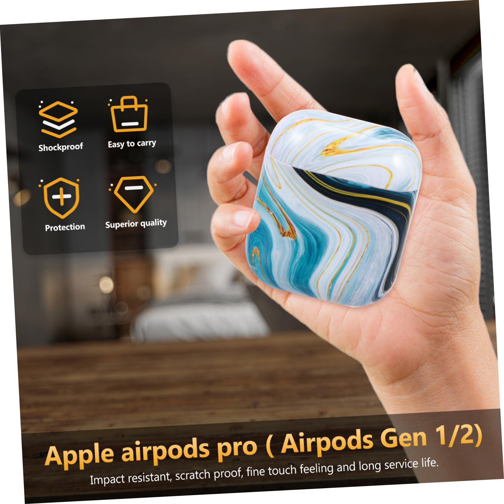 Veemoon 1PC TPU Earbuds Case - Protective Headphone Storage Bag for AirPods, Wireless Earbuds | Travel, Gym & Daily Use Accessory
