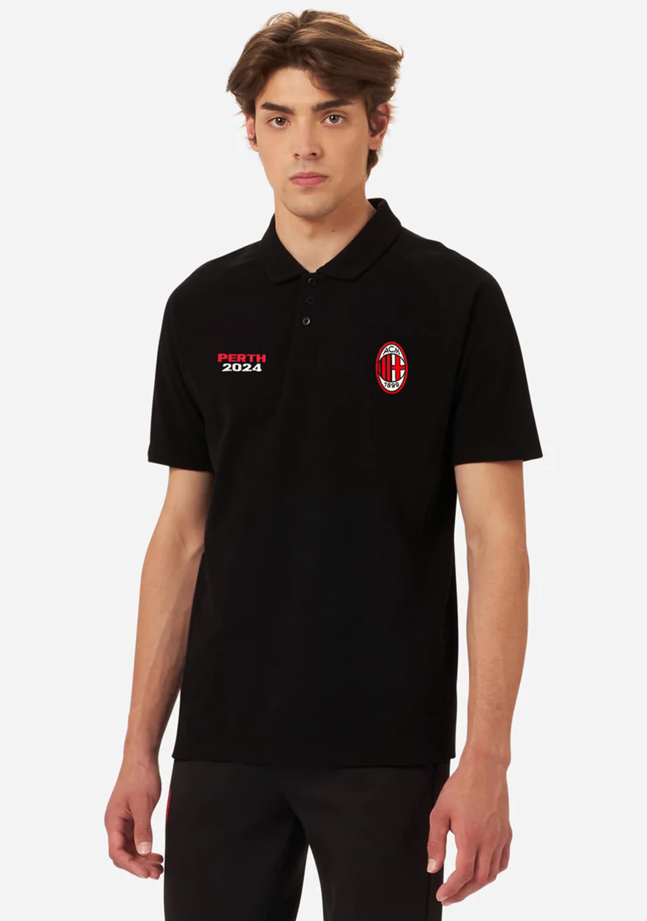 AC Milan Men's Perth Tour Polo Shirt - Official Soccer Jersey for Fans, Training & Match Wear - Perfect for Gameday, Casual Outfits & Sports Events