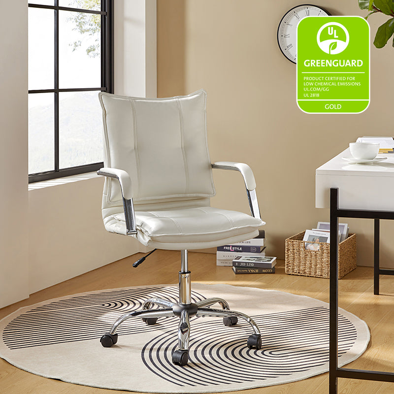 Ergonomic Doug Task Chair with Padded Arms - Adjustable Office Chair for Home & Work - Comfortable Desk Chair with Lumbar Support for Long Hours Sitting