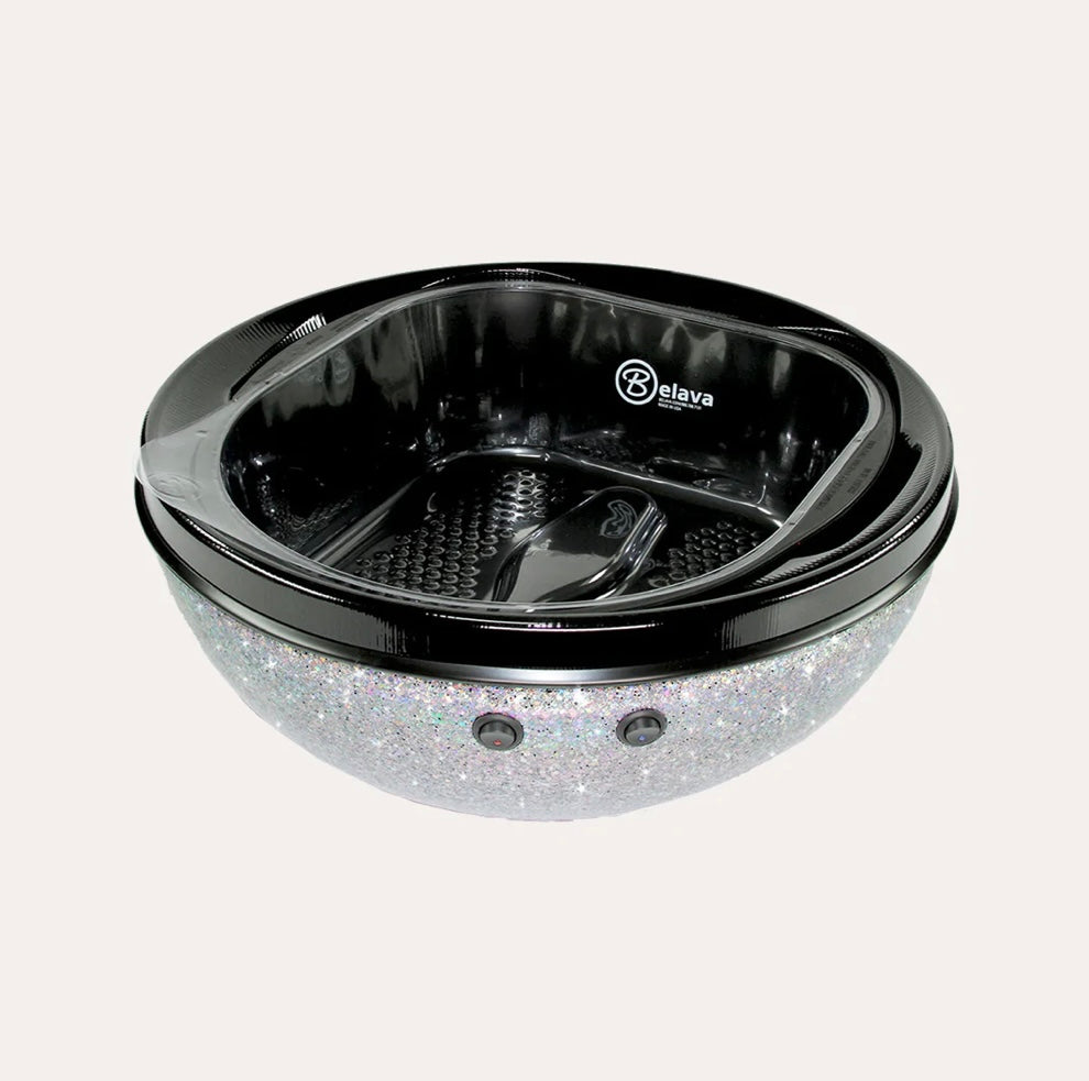 Trio Foot Spa Pedicure Tub - Electric Foot Massager with Bubbles & Heat for Relaxation - Perfect for Home Spa, Pedicure & Foot Care (White)