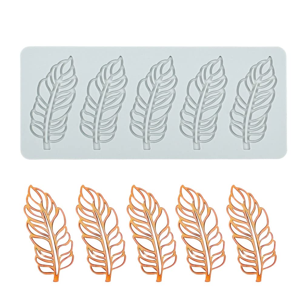 Hollow Tree Leaves Silicone Mold - 3D Fern Leaf Chocolate Candy Fondant Mold for DIY Cake Decorating, Cupcake Toppers, Sugar Crafts & Desserts (8.56x3.6x0.12 Inch) - Perfect for Baking, Wedding Cakes, Birthday Parties & Holiday Treats