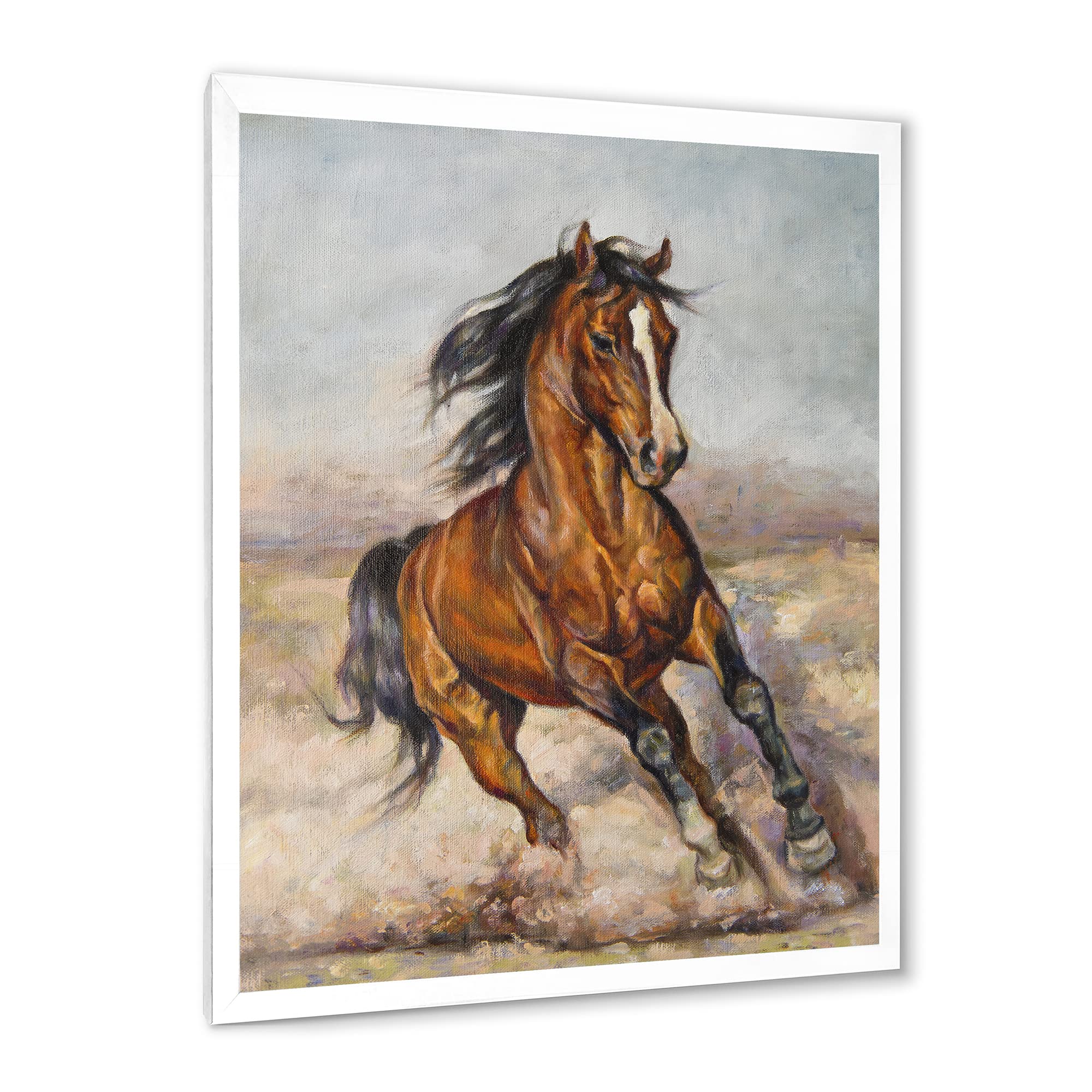 Farmhouse Framed Wall Art - Horse Racing Painting for Home & Office Decor - Perfect for Living Room, Bedroom or Country Style Interior Design