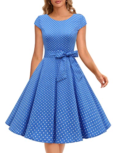 Vintage 1950s Retro Rockabilly Prom Dress for Women - Cap Sleeve Swing Dress - Perfect for 50s Themed Parties, Pin-Up Photo Shoots & Rockabilly Events