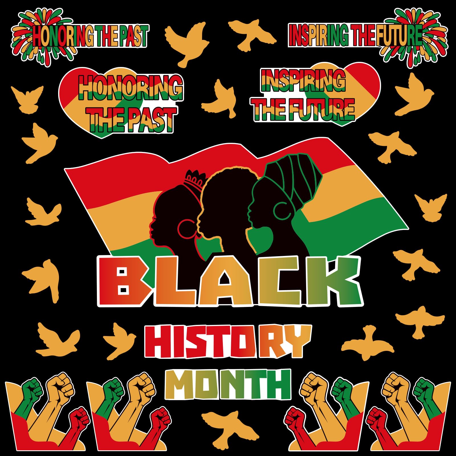 Black History Month Bulletin Board Decorations Set - 27 Pcs African American Heritage Classroom Decor for School, Home & Office Celebrations - Perfect for February National Holiday Displays & Cultural Events