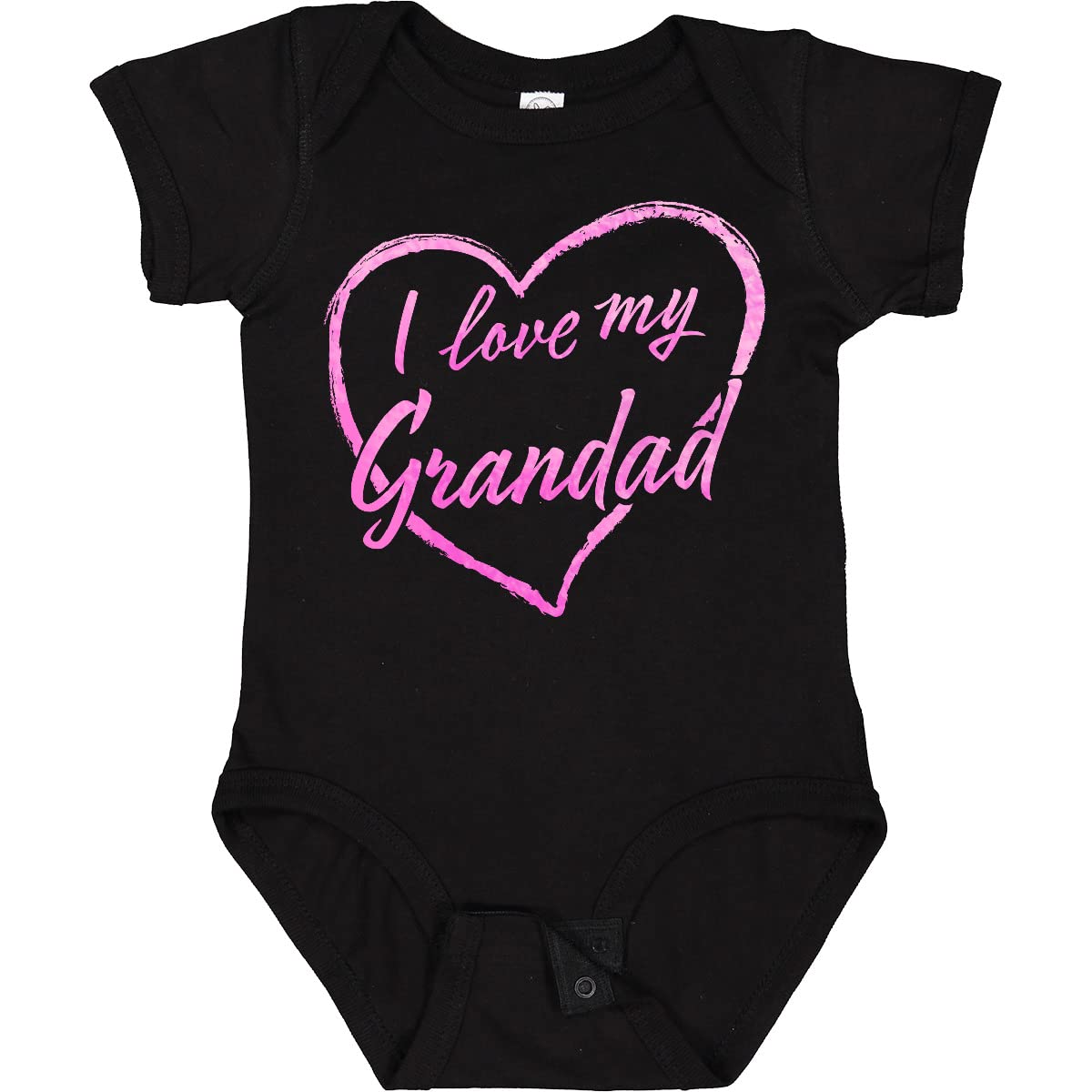 Inktastic I Love My Grandad Pink Chalk Heart Baby Bodysuit - Cute Infant Outfit for Grandparents Day, Family Photos & Special Occasions