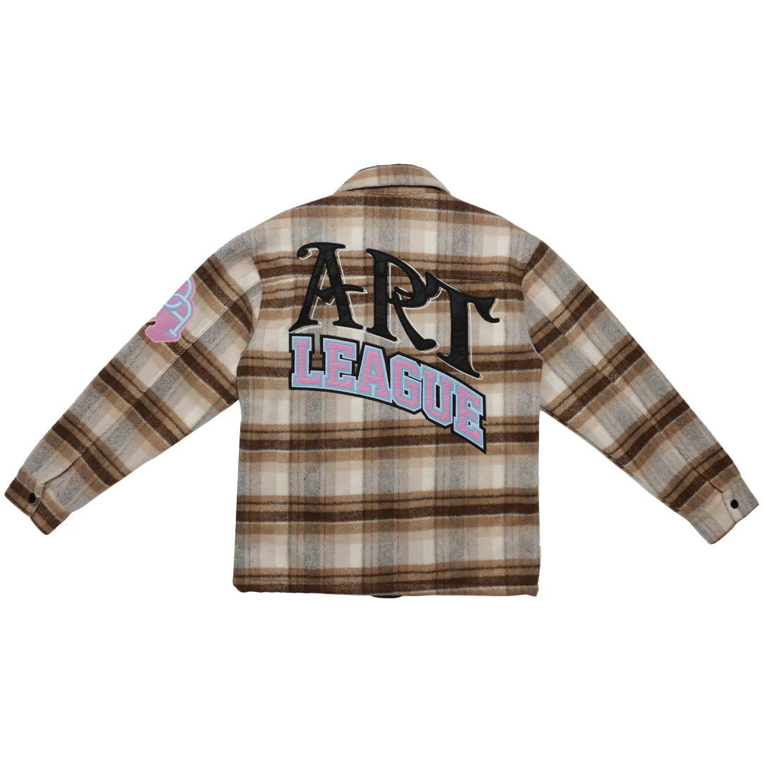 ART LEAGUE Multi-Patch Denim Shacket Jacket for Men & Women | Vintage Style Overshirt with Embroidered Patches | Perfect for Casual Wear, Music Festivals & Street Style Outfits