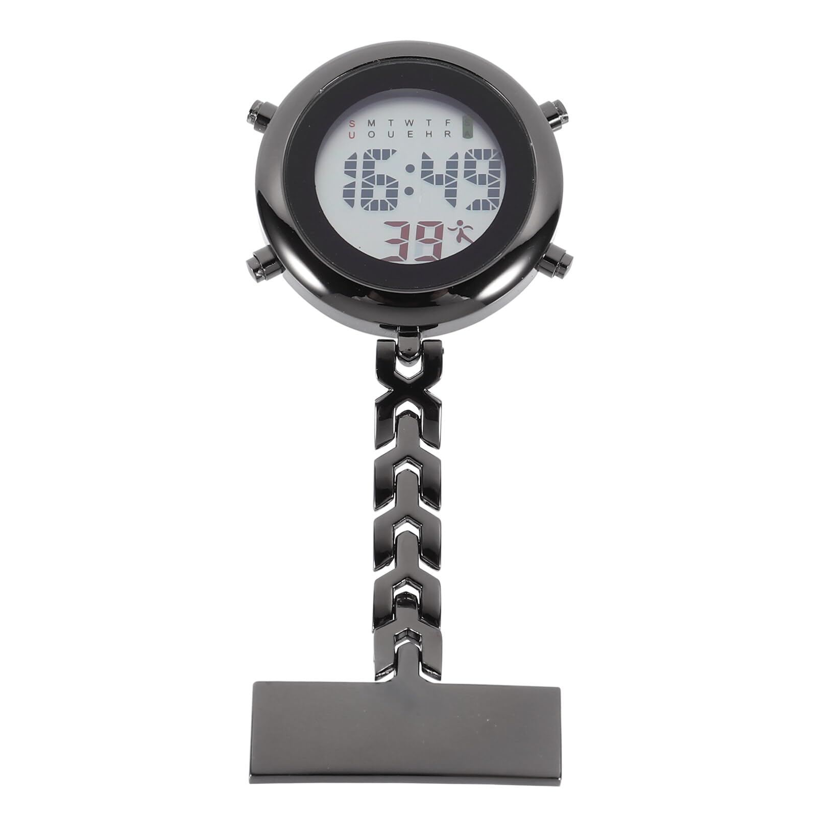 **Men's Digital Pocket Watch - Stainless Steel Clip-On Nurse Watch with Luminous Display - Perfect for Medical Professionals, Gifts for Men & Women - Office, Hospital & Formal Events**