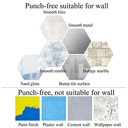 No Drill Shower Caddy - Rustproof Stainless Steel Wall Mounted Bathroom Organizer with Strong Adhesive (Gray) - Perfect for Small Bathrooms & Apartment Showers - Holds Toiletries, Shampoo & Soap
