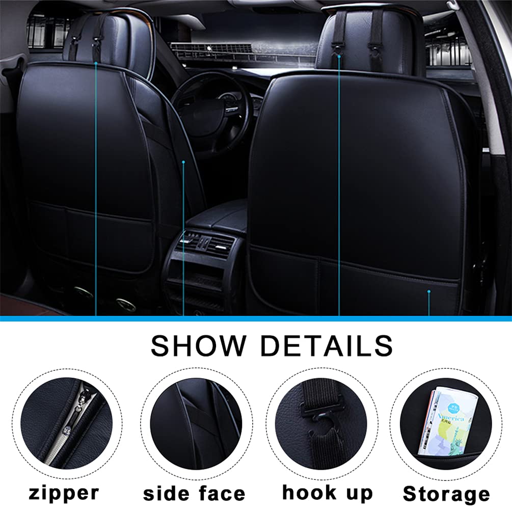 Premium Custom Leather Car Seat Covers for Toyota RAV4 Hybrid Limited Prime SE 2002-2021 - Waterproof & Wear-Resistant All-Season Front Seat Covers in Black Coffee - Perfect for Daily Commute, Road Trips & SUV Protection