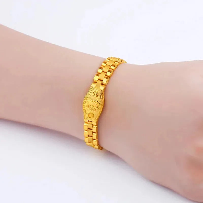 24K Pure Gold Bracelet - 999 Solid Real Gold Bangle with Elegant Butterfly Design, Classic & Trendy Jewelry for Women - Perfect for Gifts, Parties, and Special Occasions