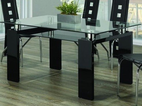 Elegant Clear Glass Top Black Coffee Table with Frosted Bottom - Modern Living Room Furniture for Home Decor & Small Space