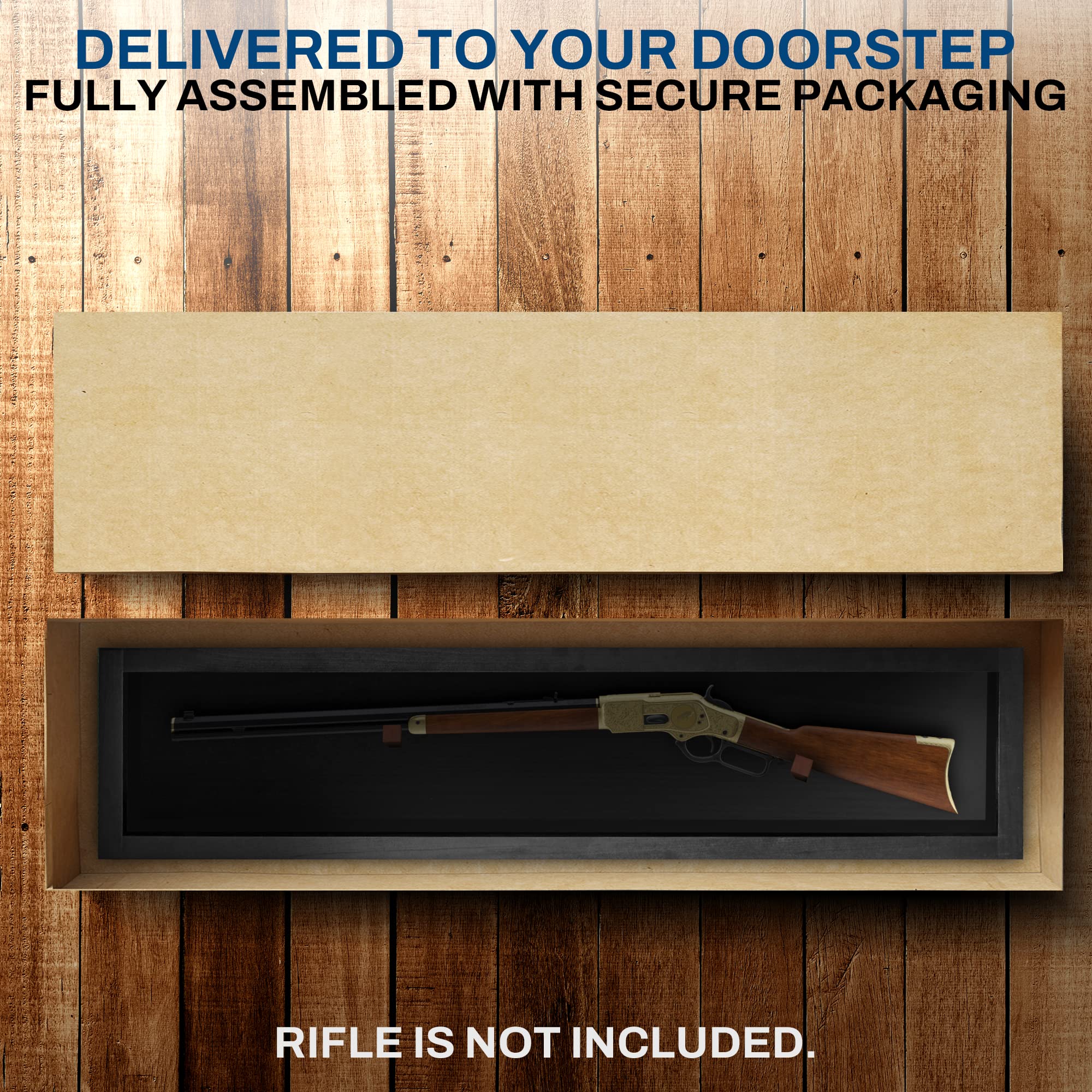 Lockable Gun Display Case for Rifles & Shotguns - Secure Acrylic Door Wall Mount Cabinet for Firearms & Swords - Perfect for Home, Office, or Gun Range Storage & Display