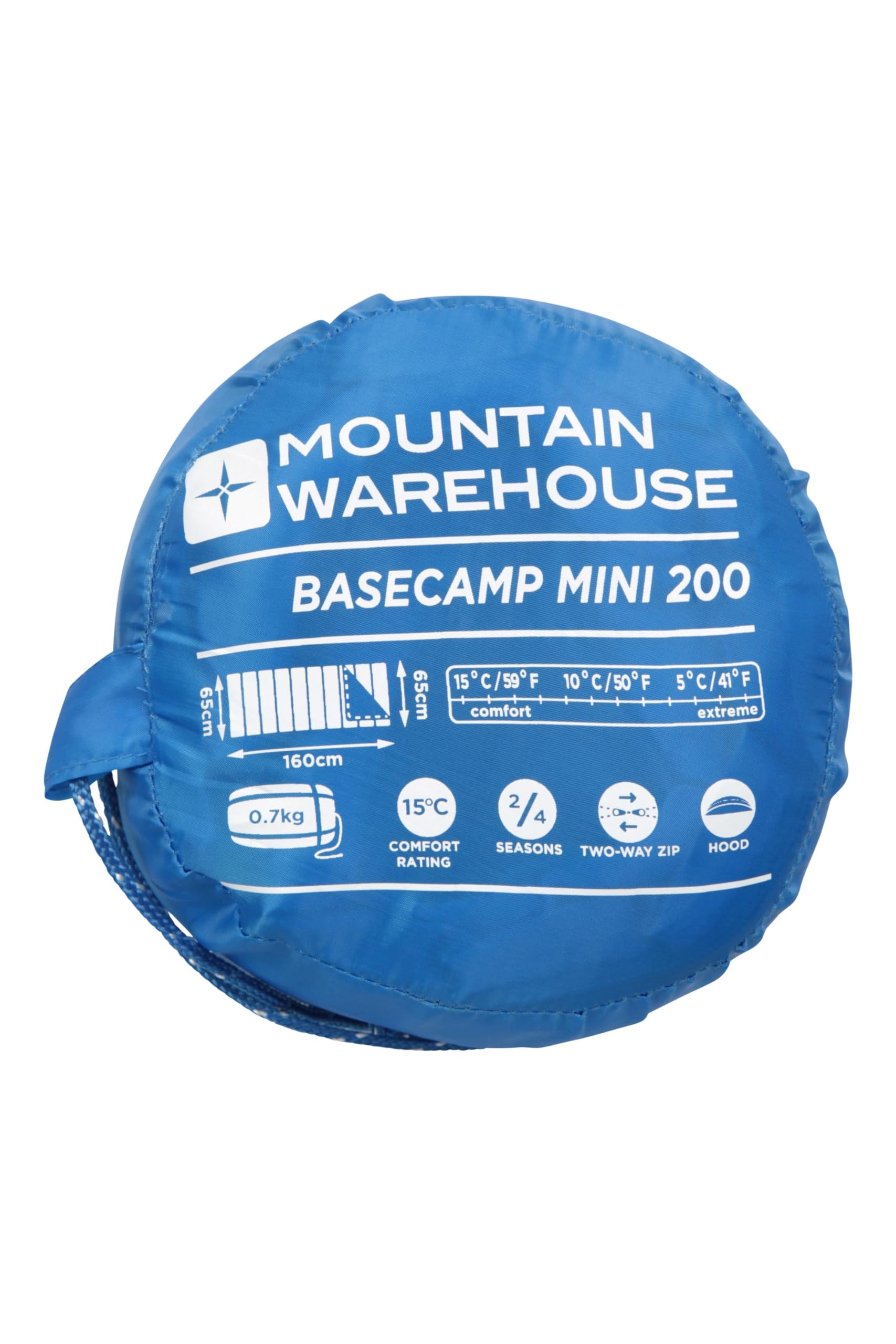 Mountain Warehouse Basecamp 200 Mini Sleeping Bag - Lightweight & Compact for Camping, Hiking, Travel - Perfect for Kids & Backpacking Adventures
