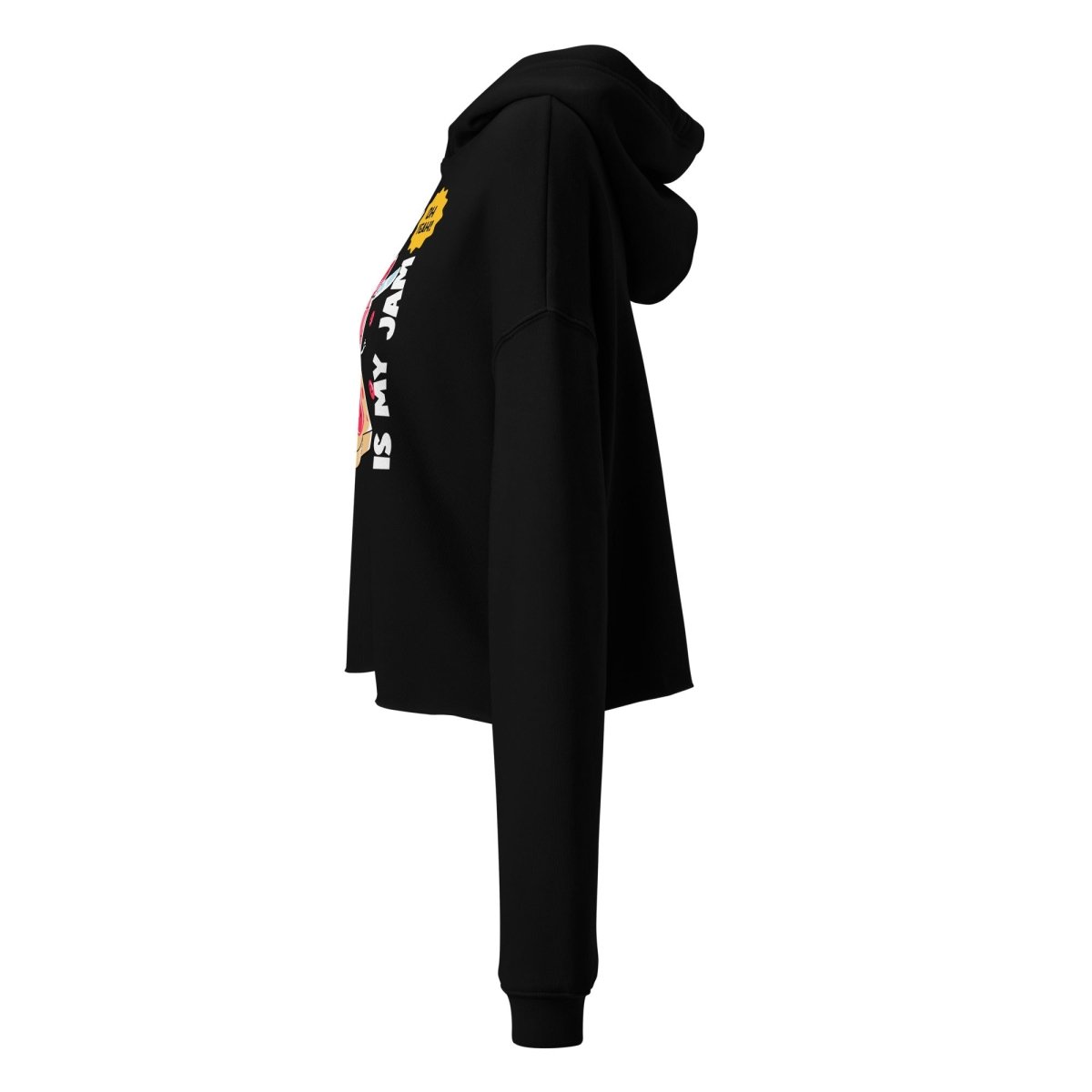 Jammin' to Sobriety Rhythm Crop Hoodie - Feel the Beat | Stylish Music-Inspired Pullover for Concerts & Recovery Support
