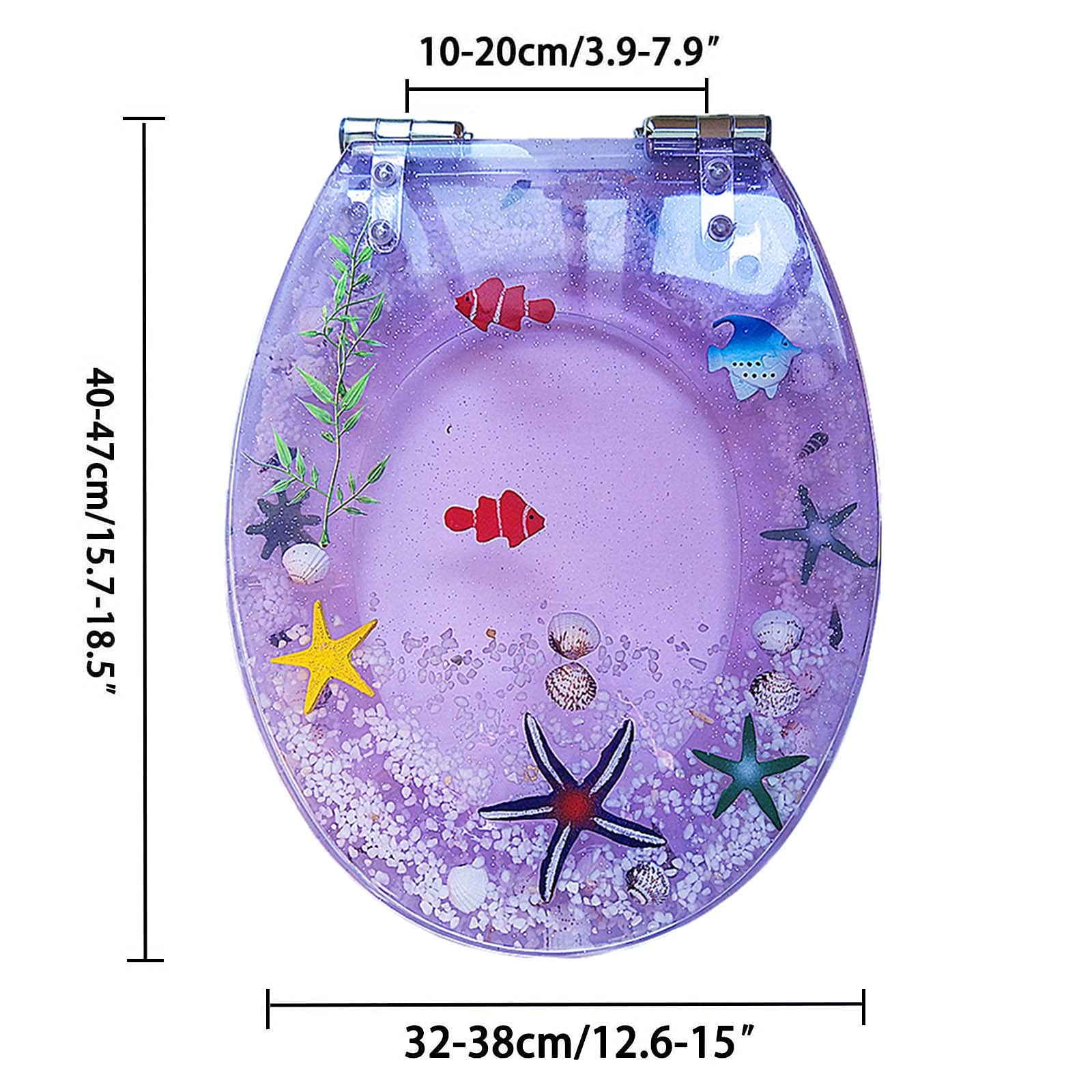 Premium Slow Close Round Purple Resin Toilet Seat - Easy Installation & Cleaning - Perfect for Modern Bathrooms, Guest Restrooms & Home Renovations