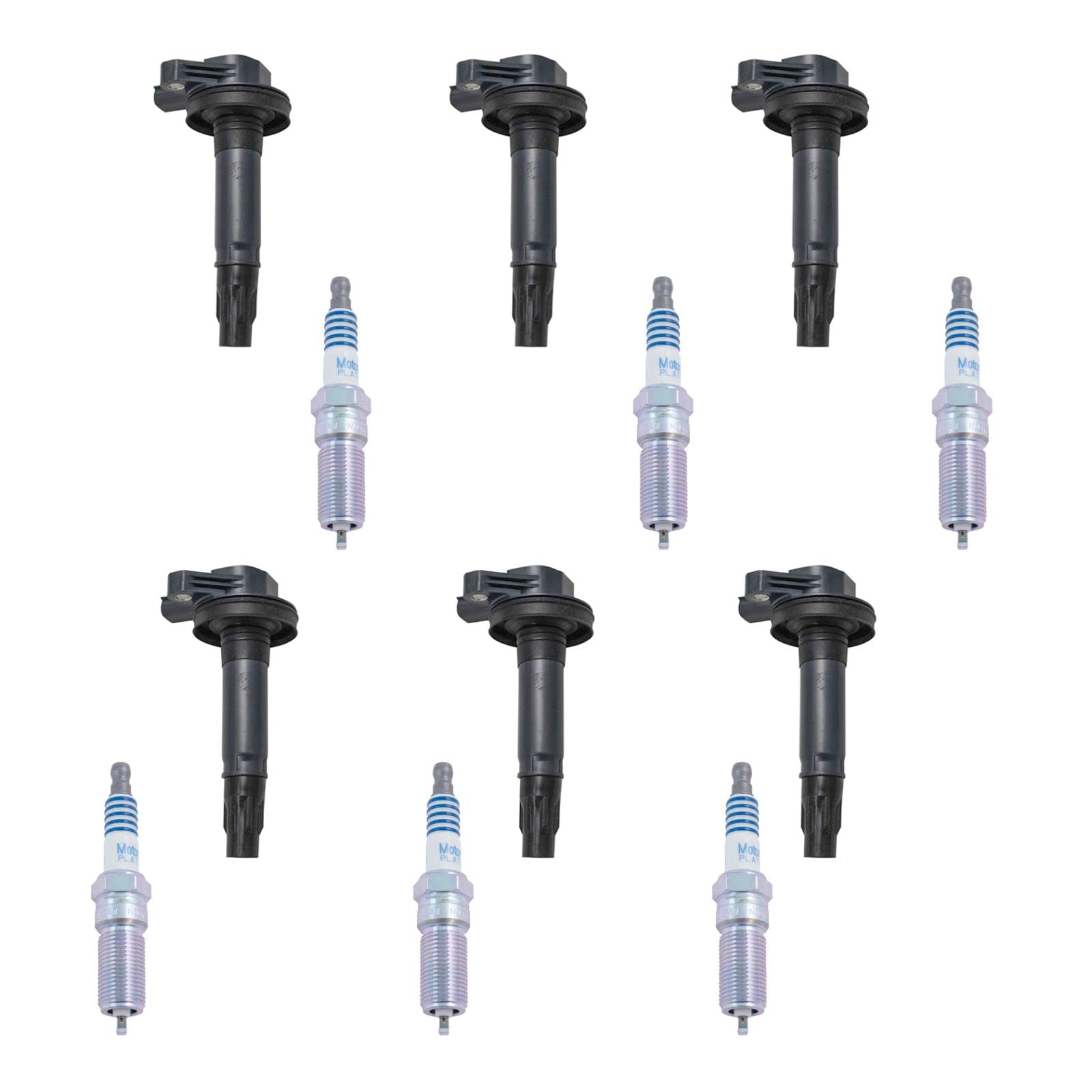 12-Piece Ignition Coil & Spark Plug Kit Set Compatible with Ford Lincoln - High Performance Replacement Parts for Smooth Engine Operation - Perfect for DIY Auto Repair & Maintenance