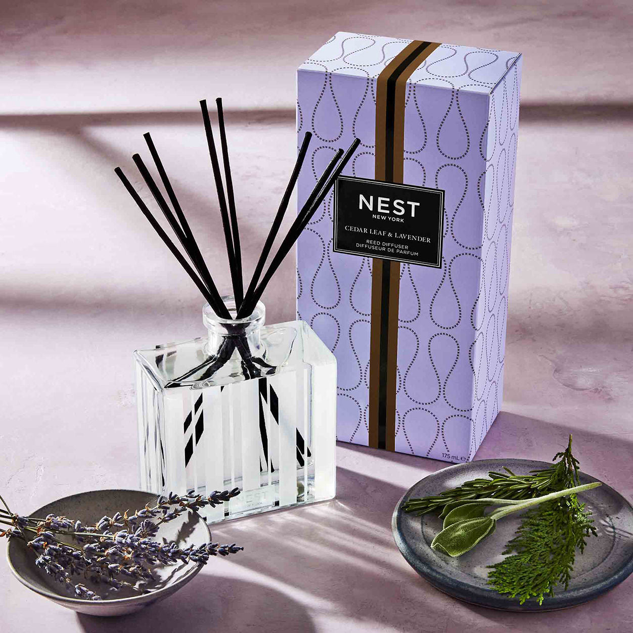 Cedar Leaf and Lavender Reed Diffuser - Natural Aromatherapy Essential Oil Diffuser for Home, Office, Spa | Relaxing Scent for Stress Relief & Better Sleep