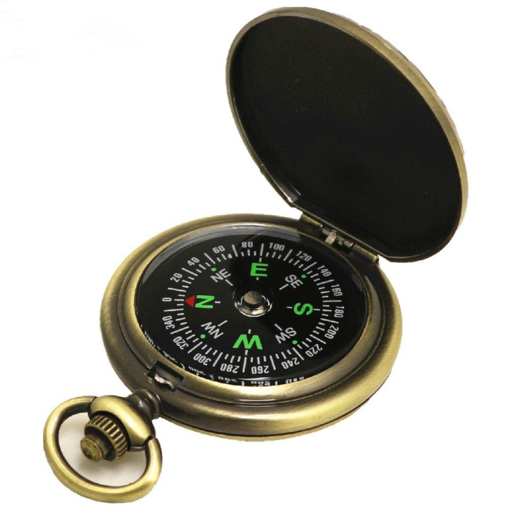 Vintage NFELIPIO Pocket Watch with Compass - Multifunctional Outdoor Survival Gear for Hiking, Camping & Travel Accessories