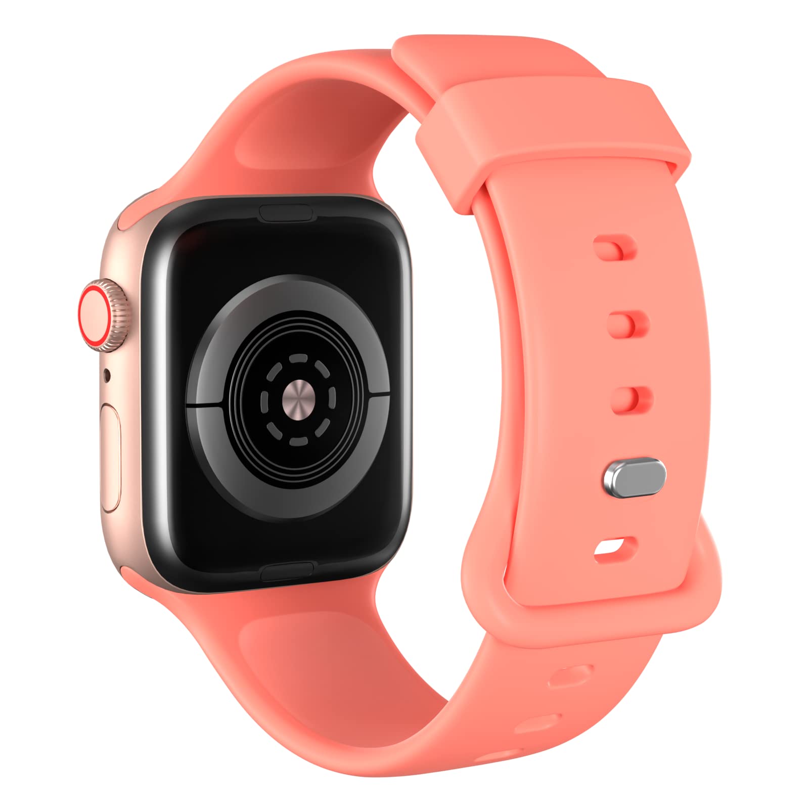 AOTUAO Soft Silicone Sport Band for Apple Watch 38mm 40mm 41mm - Compatible with Series 9/8/7/6/5/4/3/2/1/SE - Coral Orange Strap for Women & Men - Perfect for Running, Gym & Everyday Wear
