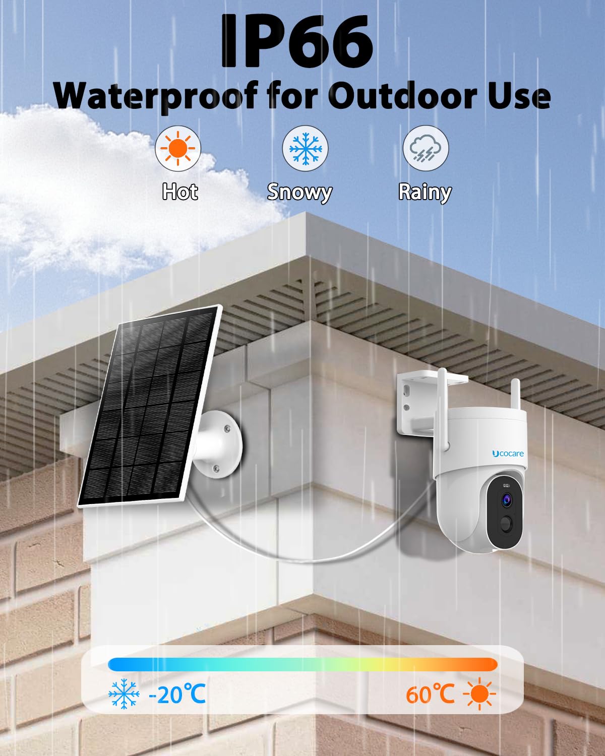 4MP QHD Wireless Solar Security Camera Outdoor - 360° View, 5W Solar Panel, 15000mAh Battery, 30m Color Night Vision, Smart Human Detection, 2-Way Talk, IP66 Weatherproof - Ideal for Home, Yard, and Business Surveillance