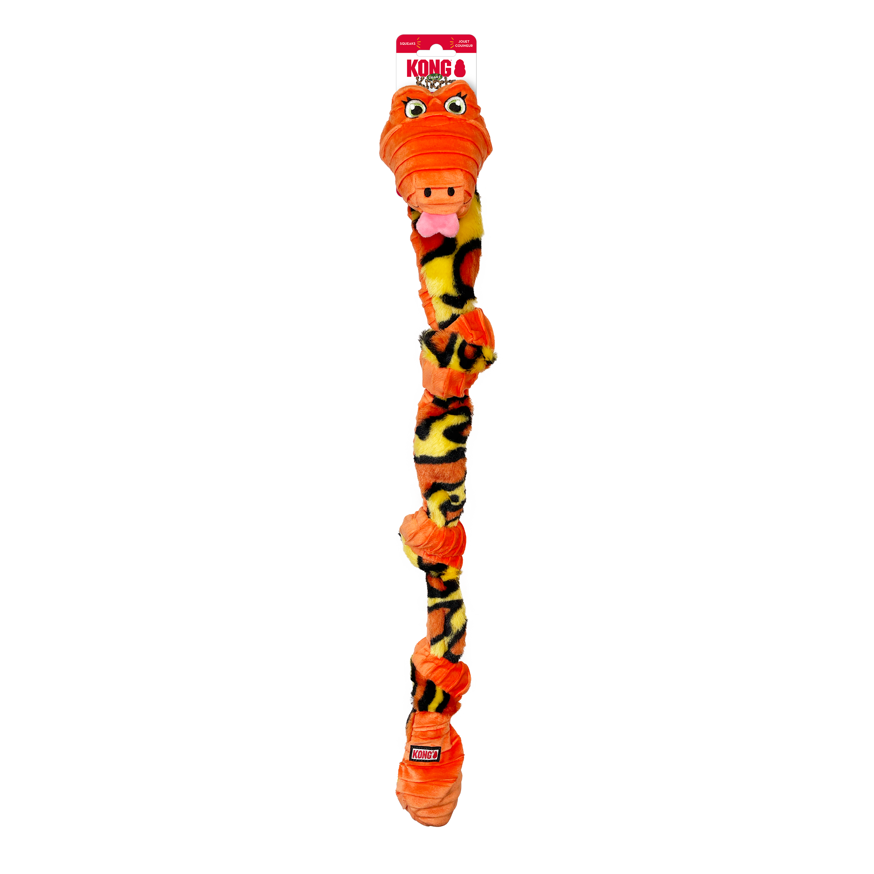 KONG Knots Snake Plush Dog Toy with Internal Rope & Squeaker - Durable Chew Toy for Aggressive Chewers, Interactive Play & Training - Perfect for Small, Medium & Large Dogs