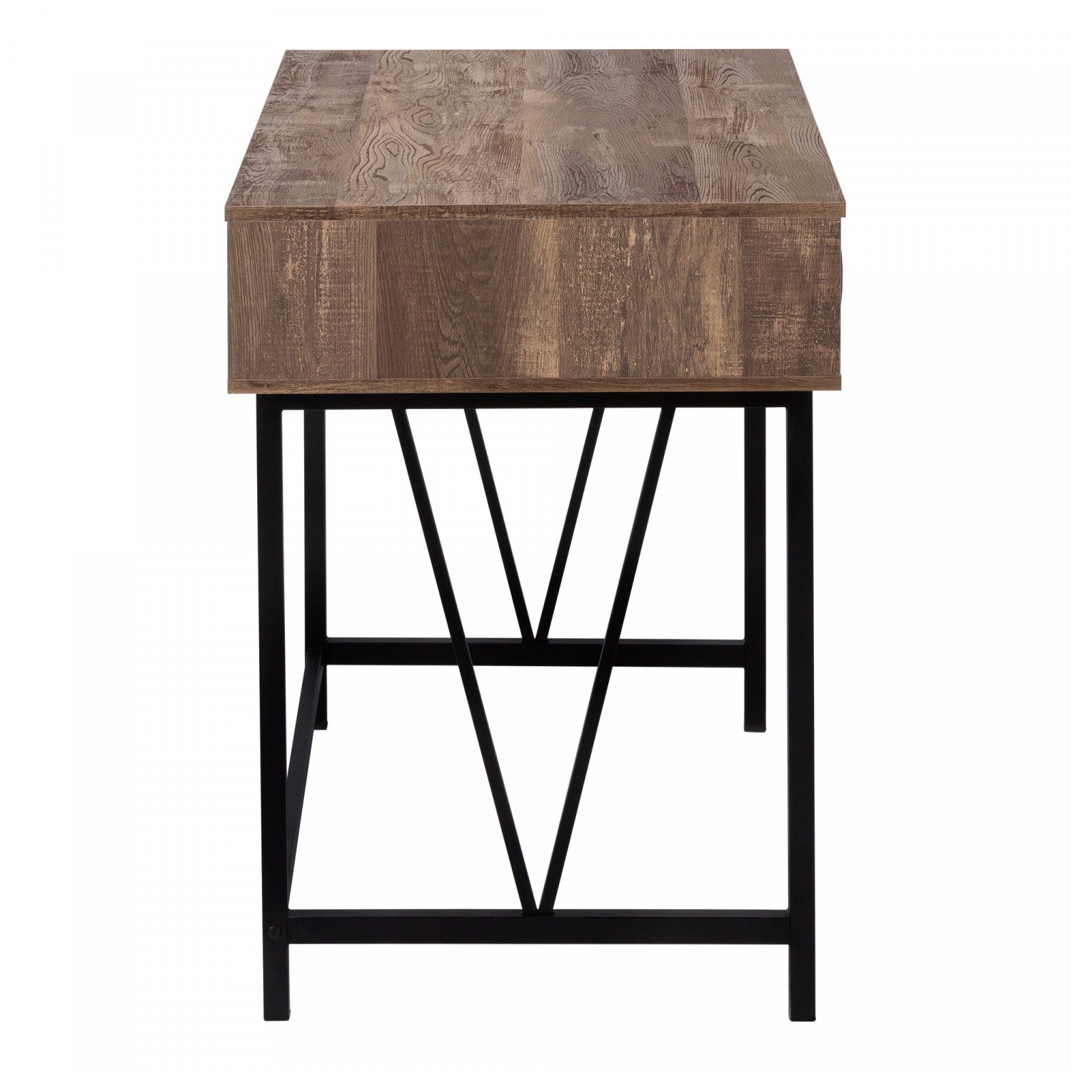 Zava Desk - Modern Brown Wooden Computer Desk for Home Office, Study & Gaming | Ergonomic Design with Spacious Work Surface
