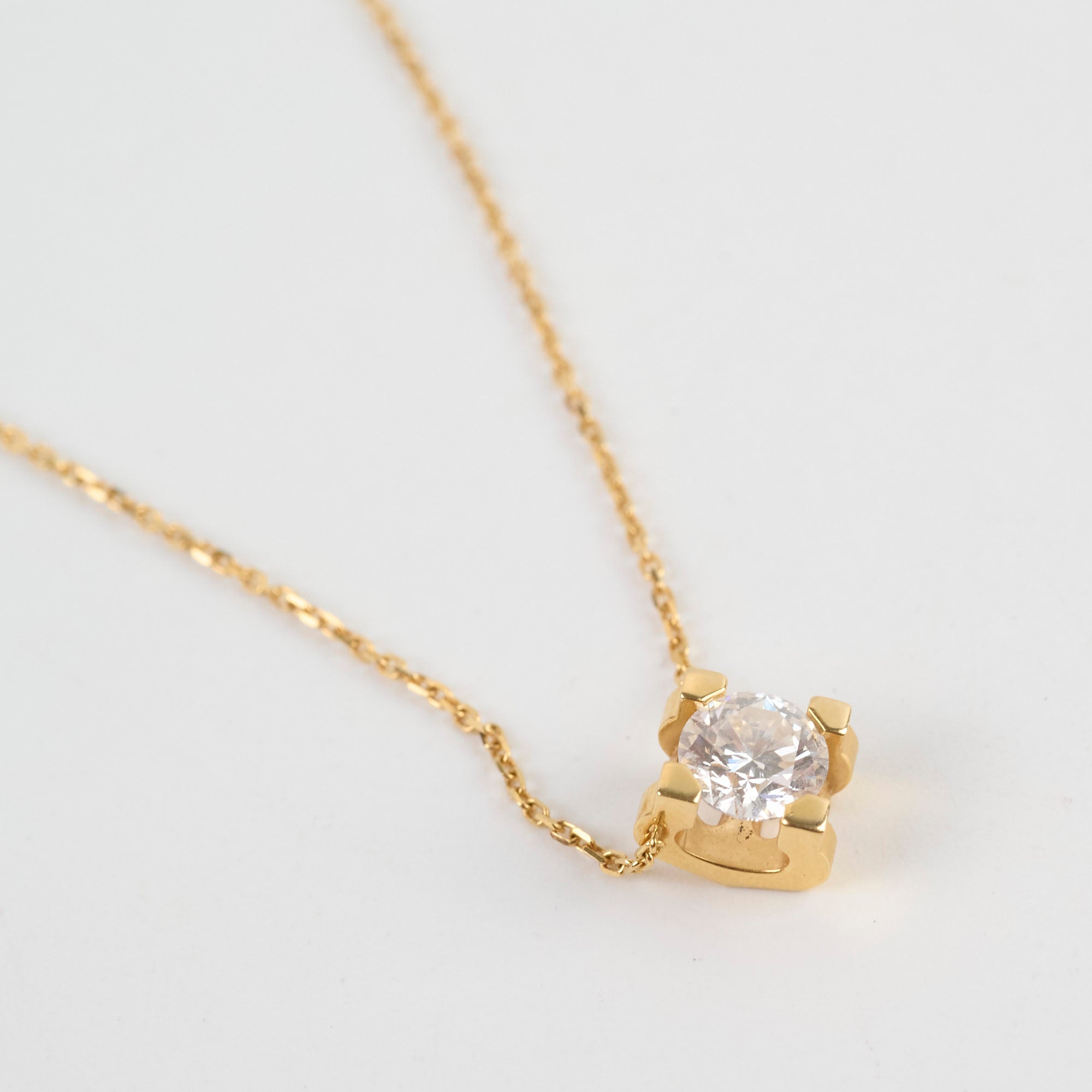 Cartier C de Diamond Necklace 18K Yellow Gold Pendant for Women - Elegant Jewelry Gift for Anniversary, Birthday & Special Occasions