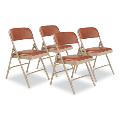 NPS Folding Chairs with Vinyl Seat - Set of 4 Heavy Duty Portable Chairs for Outdoor Events, Camping, Picnics & Home Use