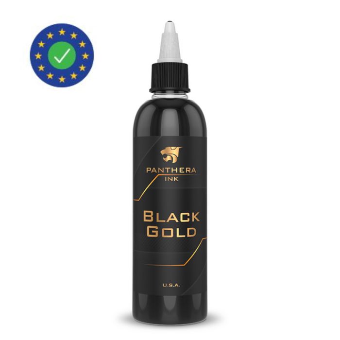Black Gold Panthera Tattoo Ink - Professional 5oz Bottle for Tattoo Artists & Body Art - Perfect for Studio Use & Permanent Makeup