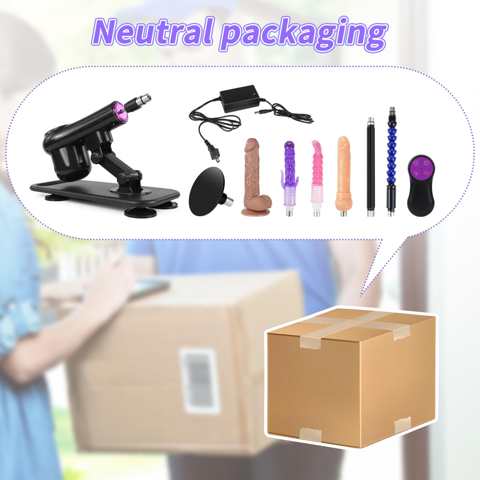 ANNGEOK Automatic Thrusting Sex Machine for Women & Men - Remote Control Dildo Machine with 3 XL Attachments & Suction Cup | Adult Sex Toy for Couples, Solo Play, BDSM & Home Use
