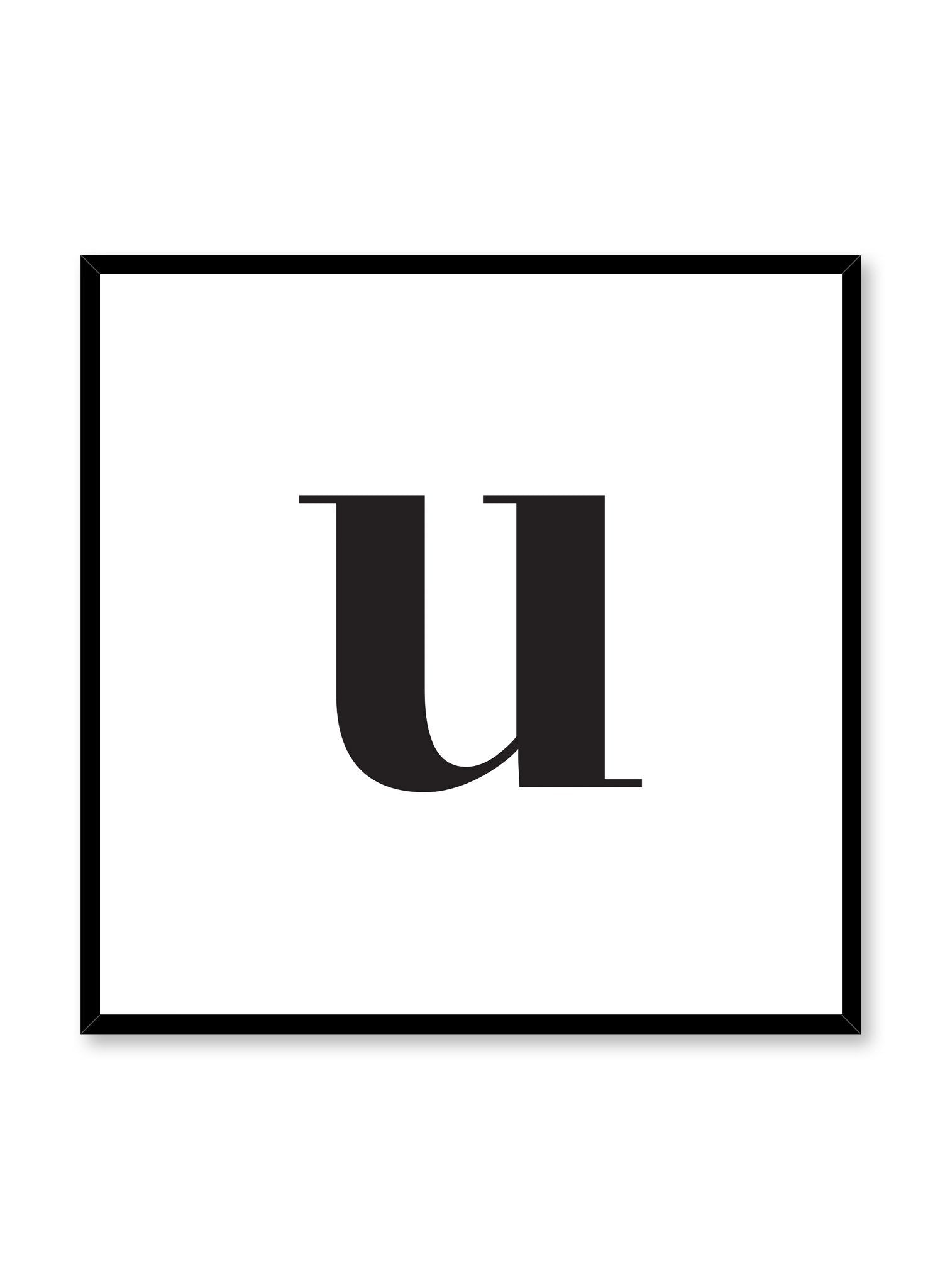 Lowercase Letter U Poster - Educational Alphabet Learning Decor for Kids' Rooms & Classrooms