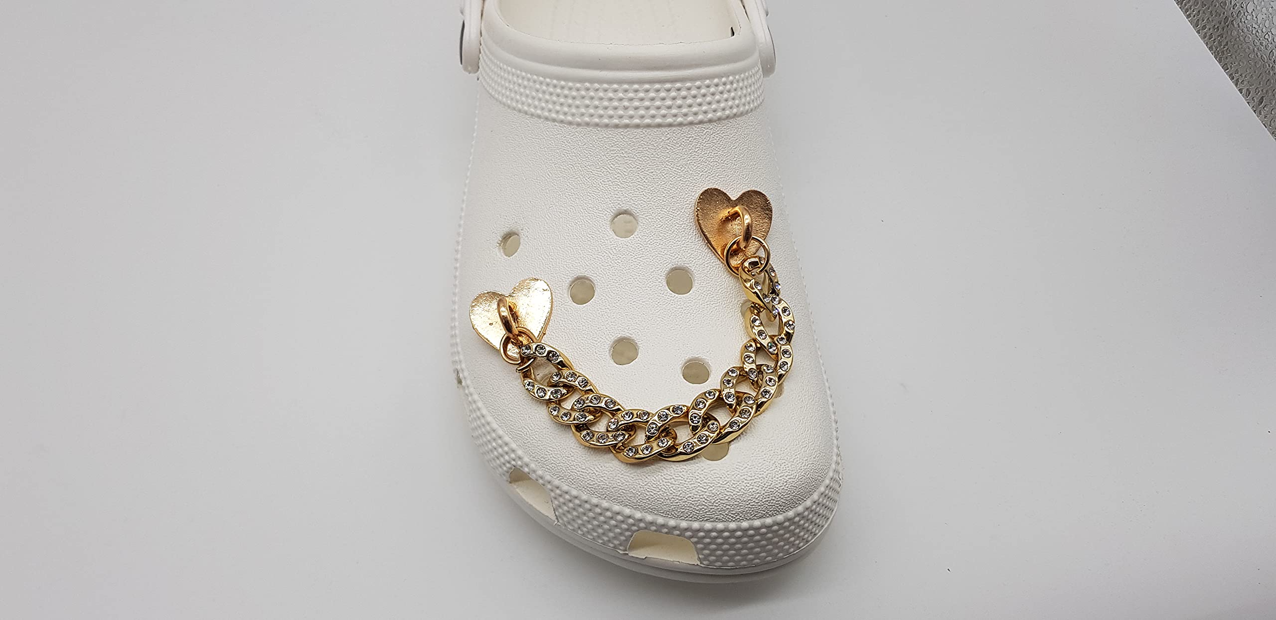 Sparkling Rhinestone Heart Shoe Charm for Crocs - Stylish & Durable Footwear Accessory for Women & Girls - Perfect for Casual Wear, Parties & Festivals
