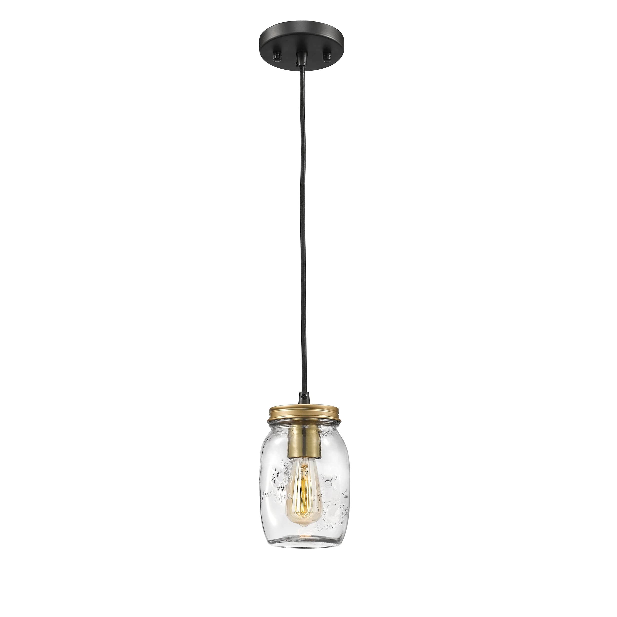 Modern Mini Pendant Light - Energy Efficient Contemporary Metal Fixture in Light Brown for Kitchen Island, Dining Room, or Bedroom Lighting