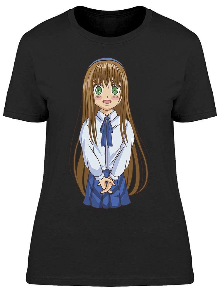 Happy Anime Girl T-Shirt for Women - Cute Kawaii Graphic Tee for Casual Wear, Cosplay & Anime Conventions