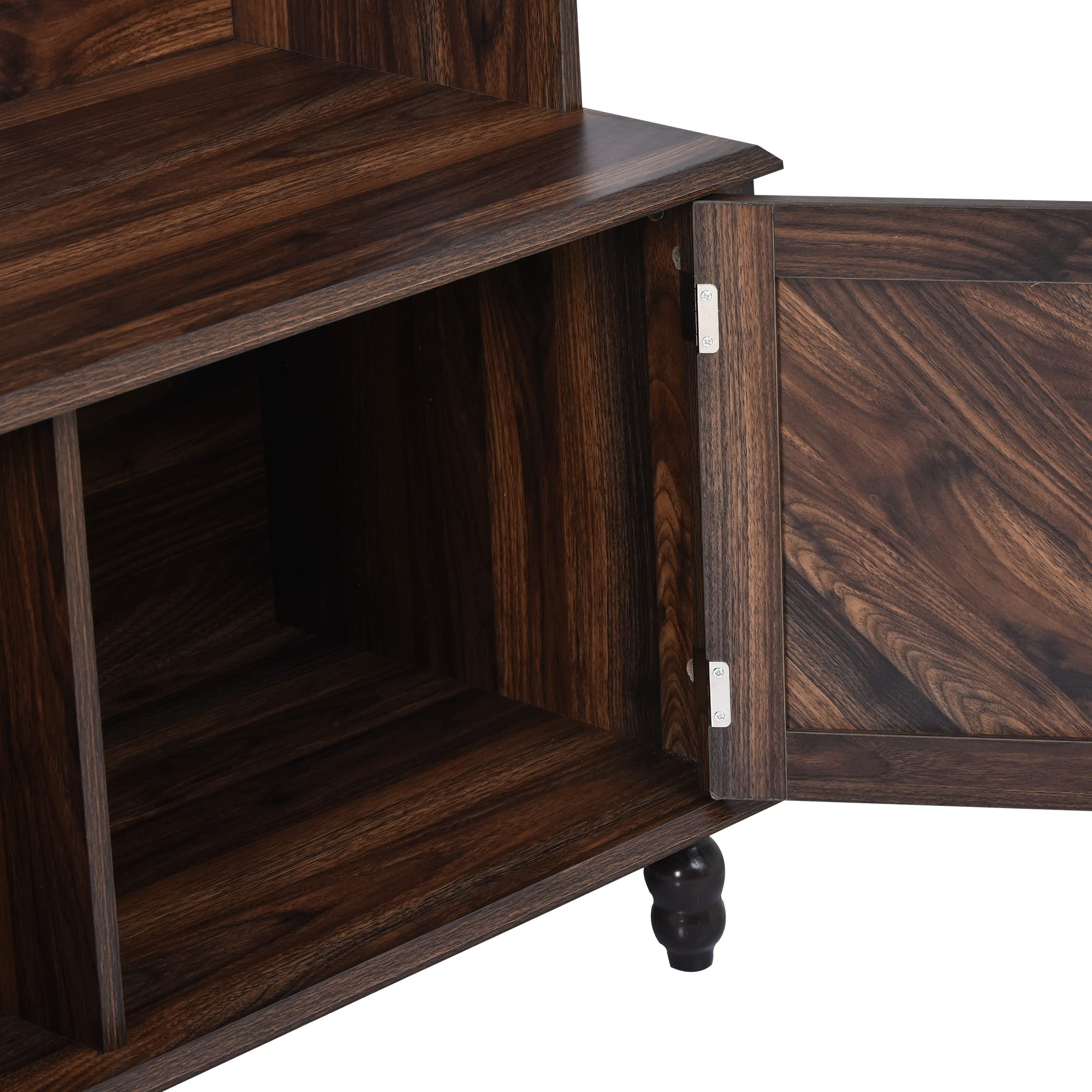 **3-in-1 Entryway Hall Tree with Storage Bench & Coat Hanger – 2 Door Cabinets, 4 Hooks & Shelves – Perfect for Mudroom, Living Room, or Hallway Organization – Brown**    *(Use Case: Ideal for storing coats, shoes, bags, and accessories while keeping your entryway or mudroom tidy and stylish.)*