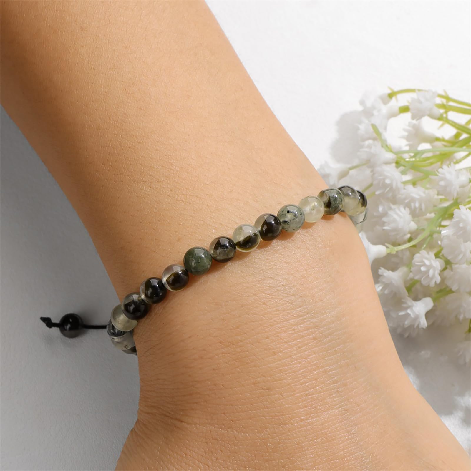 Rose Quartz Bracelet for Women - 6mm Adjustable Healing Crystal Bracelet with Natural Pink Stone Beads | Spiritual Jewelry for Meditation, Yoga & Positive Energy