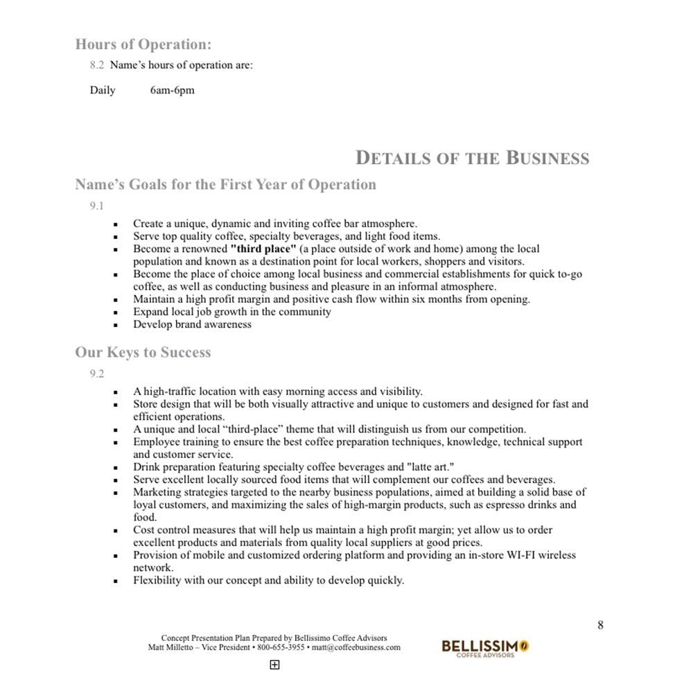 Comprehensive Coffee Shop Business Plan Template - Startup Guide & Financial Projections for Entrepreneurs | Perfect for Cafes, Roasteries & Coffee Bars