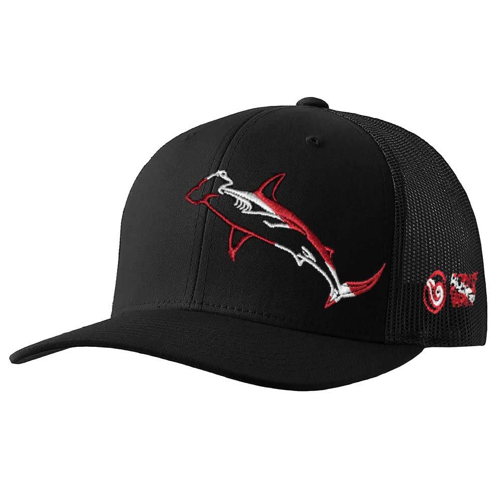 Men's Hammerhead Shark Scuba Diving Adjustable Snapback Trucker Hat for Fishing, Spearfishing, Boating, Beach, and Outdoor Adventures