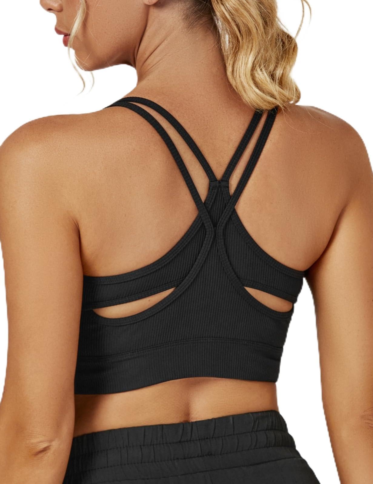 CiCiBird Women's Crisscross Back Sports Bra - Padded Racerback Crop Top for Yoga, Gym & Workout | Breathable & Supportive Activewear for Running, Pilates & Fitness Training