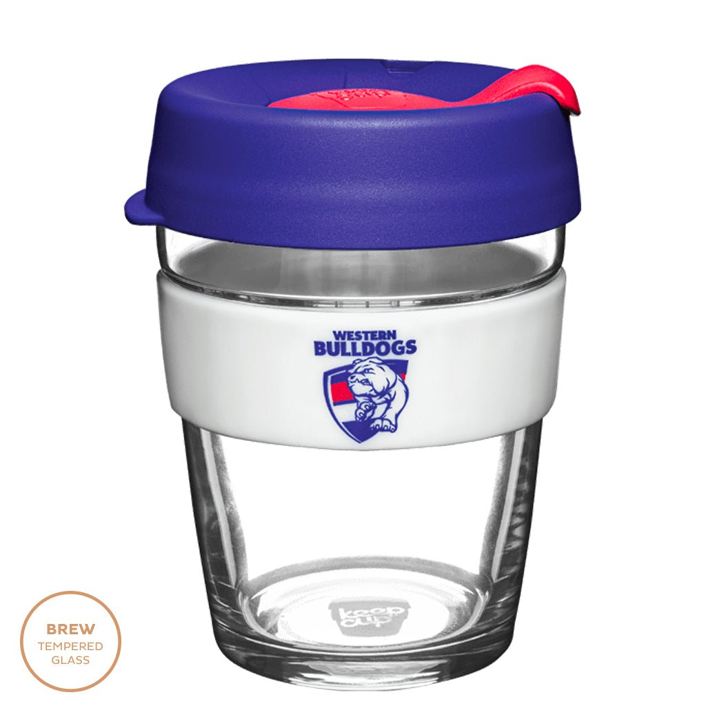 KeepCup AFL 12oz Reusable Glass Coffee Cup - Perfect for Home, Office & Travel - Barista Standard Eco-Friendly Mug for Hot & Cold Beverages