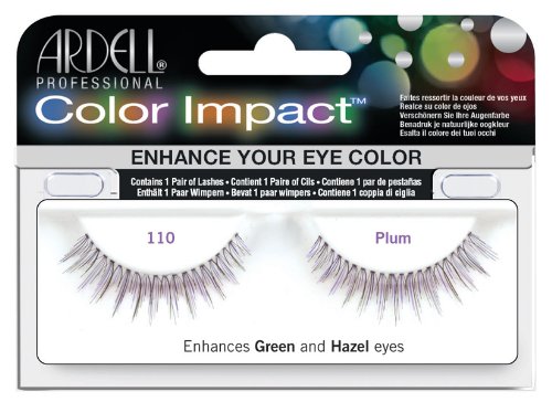 Ardell Color Impact Lash False Eyelashes #110 Plum - 6 Pairs | Natural-Looking Dramatic Lashes for Parties, Weddings & Special Occasions