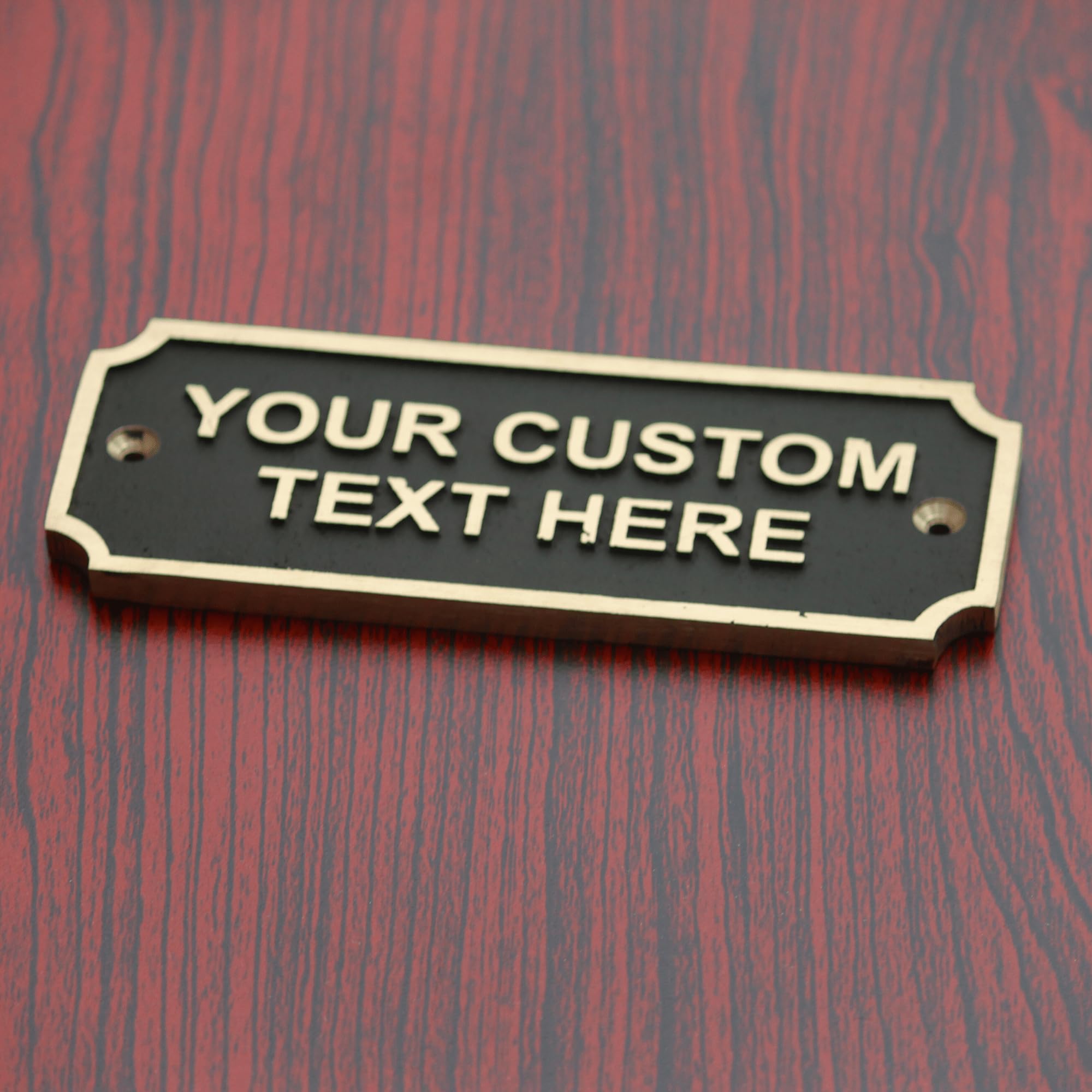 Custom Brass Door Sign Plaques - Personalized Name Plates for Home, Office & Classroom - Antique Finish Home Decor - Perfect for Bedroom, Restroom & Entryway Decor