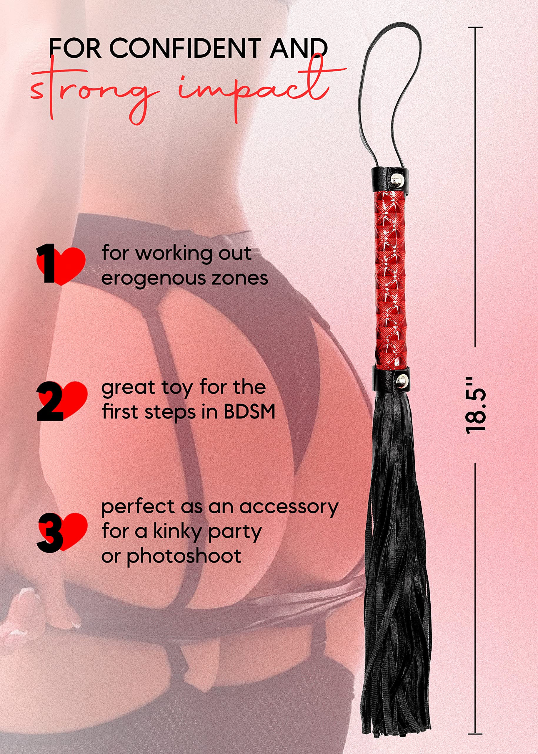 BDSM Spanking Paddle Set - Double Layer Flogger & Whip for Adults - Bondage Kits for Couples Sex Play - Perfect for Sensual Massage, Role Play & BDSM Exploration