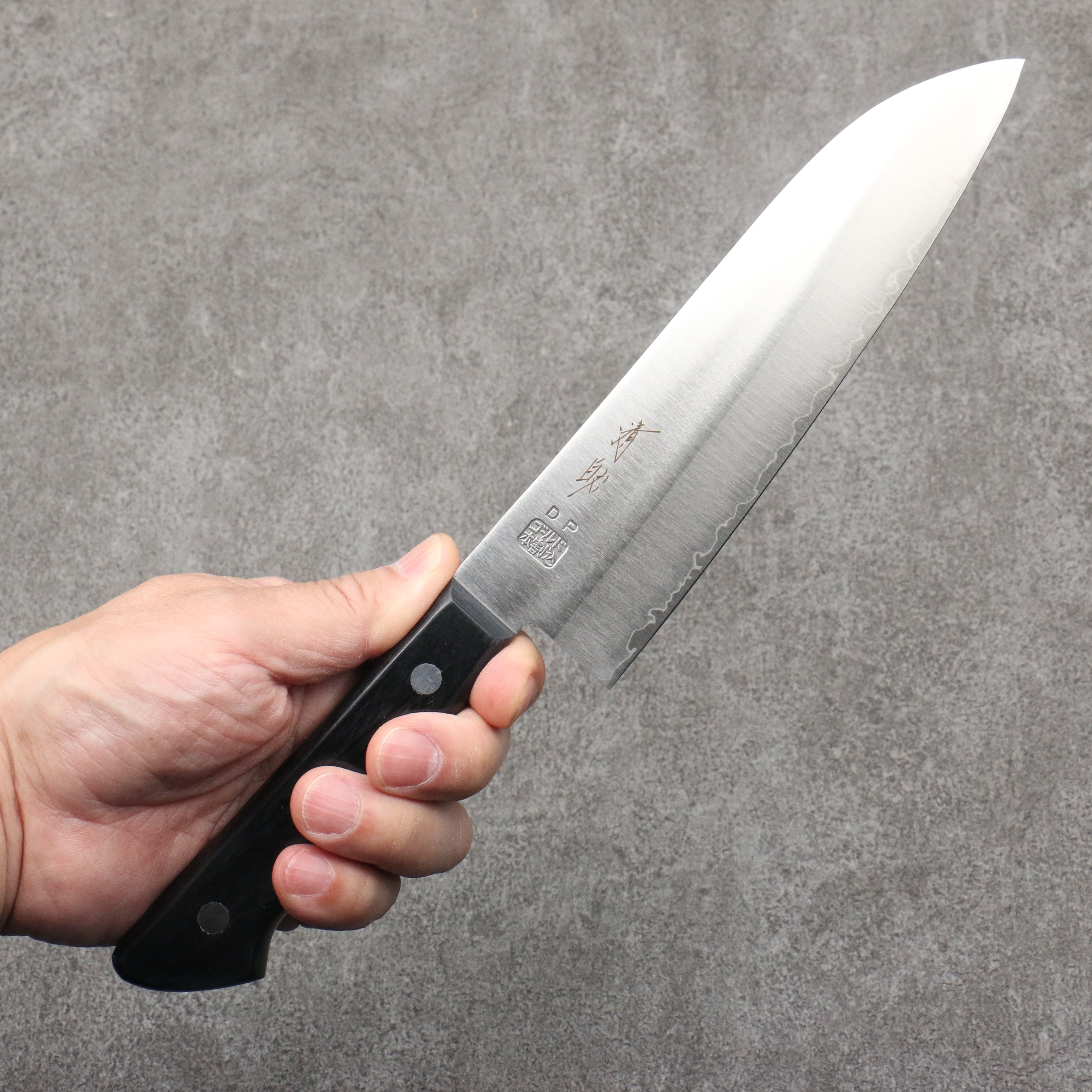 Premium Seisuke VG1 Santoku Knife 165mm - Japanese Migaki Polish Finish, Black Pakkawood Handle - Ideal for Slicing, Dicing & Chopping Vegetables, Meat & Fish