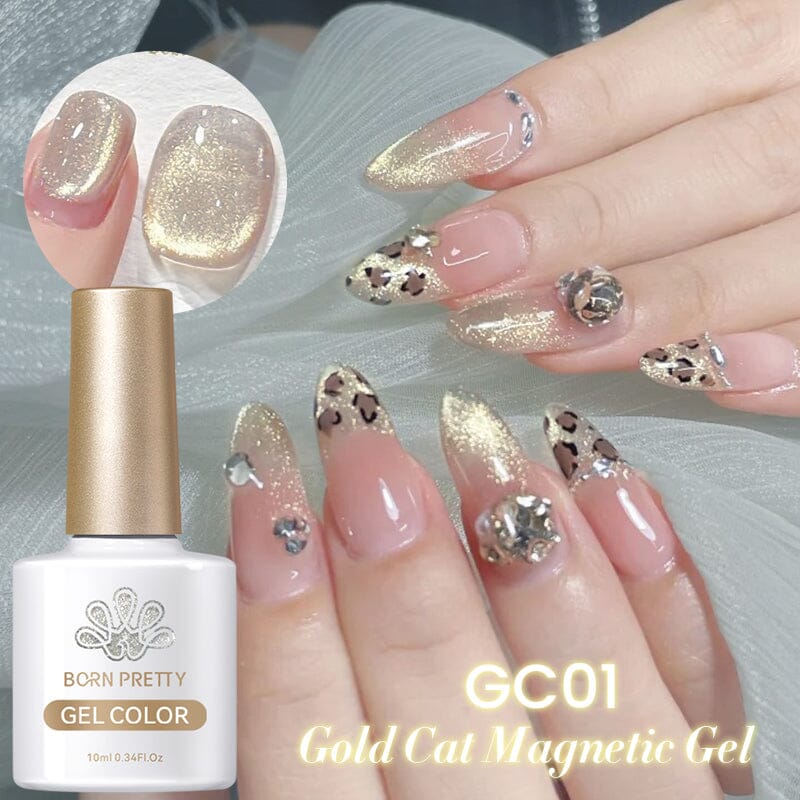 Gold Cat Magnetic Gel Polish GC01 Classic Poetry 10ml - Long Lasting Nail Polish for Salon & Home Manicures - Perfect for Nail Art, Special Occasions & Everyday Wear